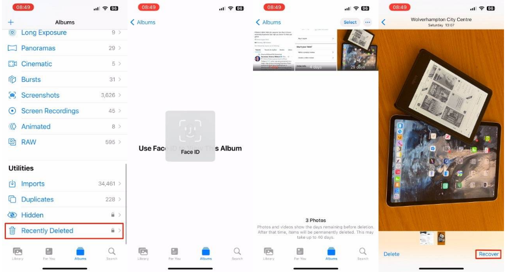 化德苹果14维修分享 iPhone14 上恢复已删除的照片 