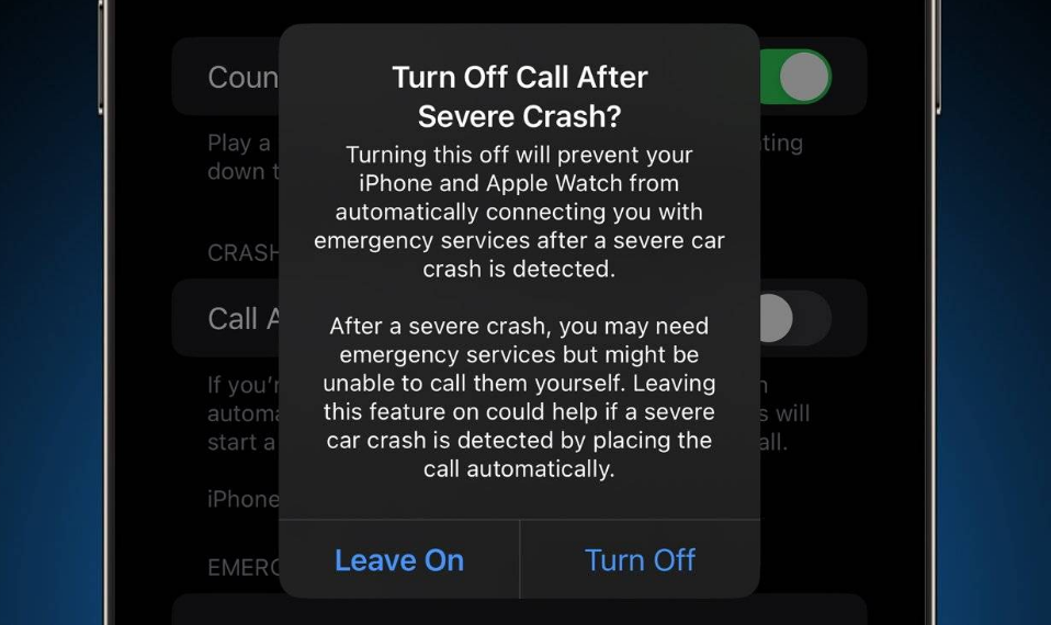 化德苹果14维修分享 iPhone 14 和 Apple Watch 上关闭崩溃检测 